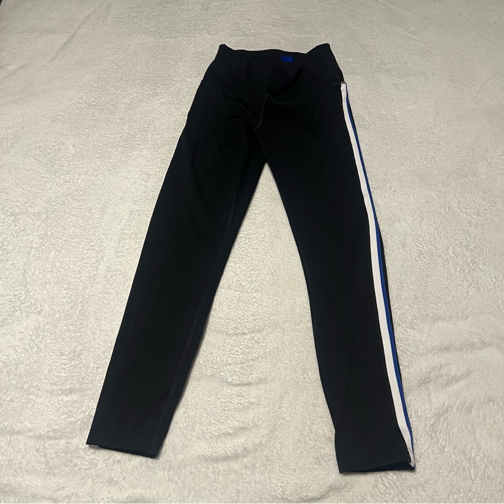Kit and ace leggings with blue and white side stripe